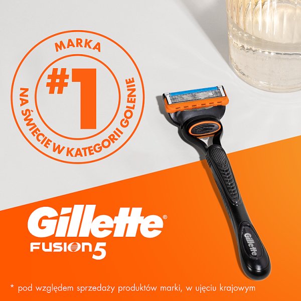 Gillette Fusion5 Maszynka do golenia dla mężczyzn, 1 maszynka, 2 ostrza wymienne