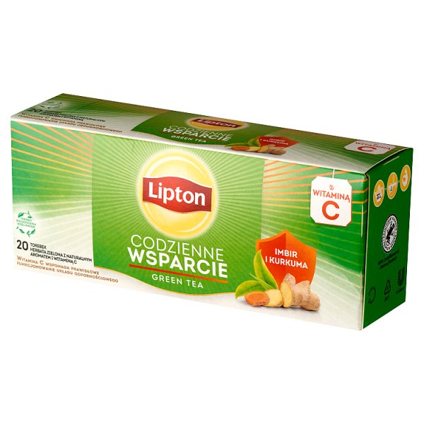Lipton Herbata zielona imbir i kurkuma 26 g (20 torebek)