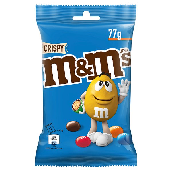 M&amp;M&#039;s Crispy Cukierki z mlecznej czekolady z kruchym ryżowym wnętrzem 77 g