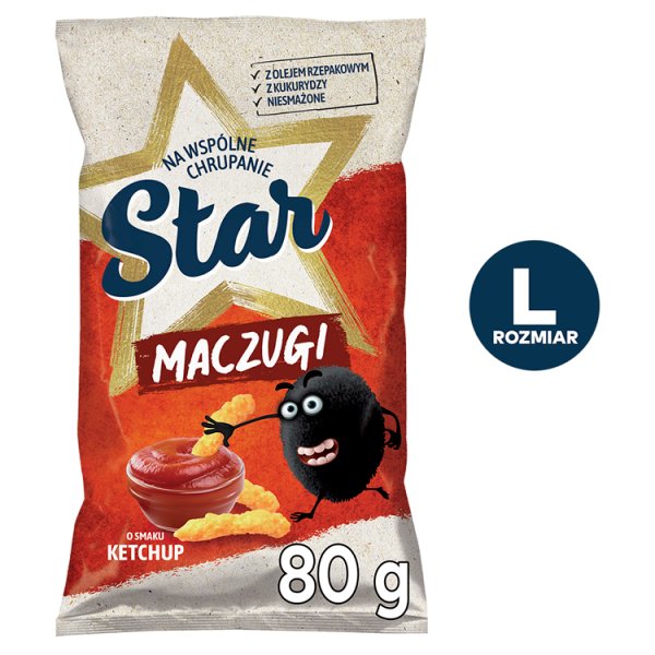 Star Maczugi Chrupki kukurydziane o smaku ketchup 80 g