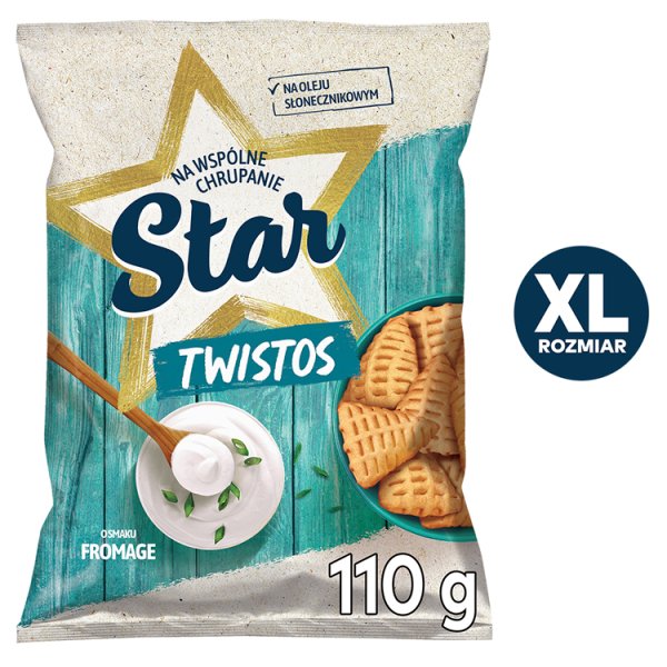 Star Twistos Przekąski ziemniaczane o smaku fromage śmietanowo-cebulowym 110 g