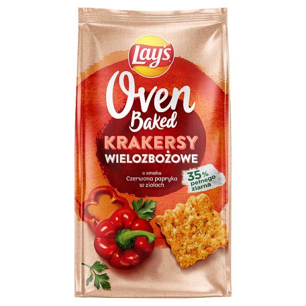 Lay&#039;s Oven Baked Krakersy wielozbożowe o smaku czerwona papryka w ziołach 80 g