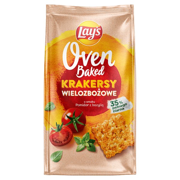 Lay&#039;s Oven Baked Krakersy wielozbożowe o smaku pomidor z bazylią 80 g