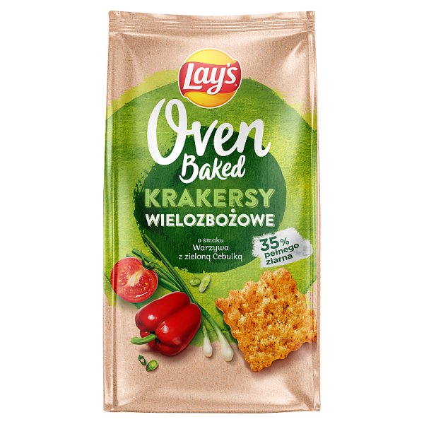 Lay&#039;s Oven Baked Krakersy wielozbożowe o smaku warzywa z zieloną cebulką 80 g