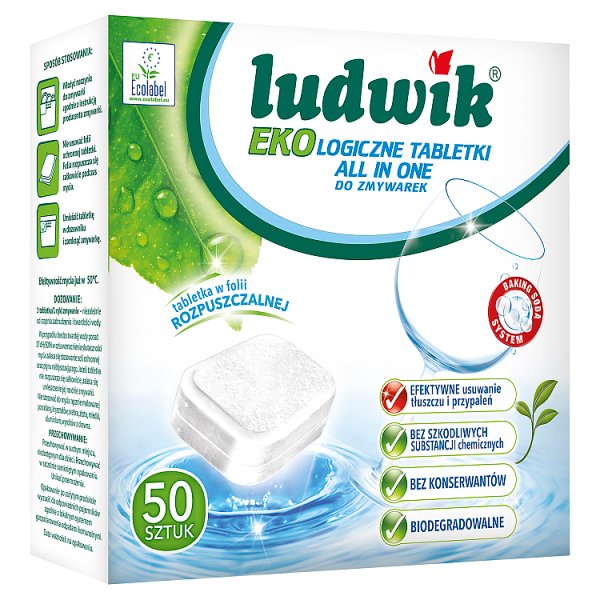 Ludwik All in one Ekologiczne tabletki do zmywarek 900 g (50 sztuk)