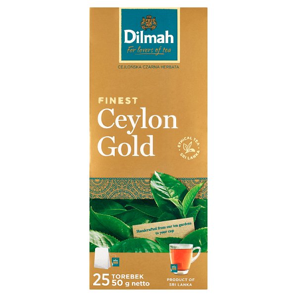 Dilmah Finest Ceylon Gold Klasyczna czarna herbata 50 g (25 x 2 g)