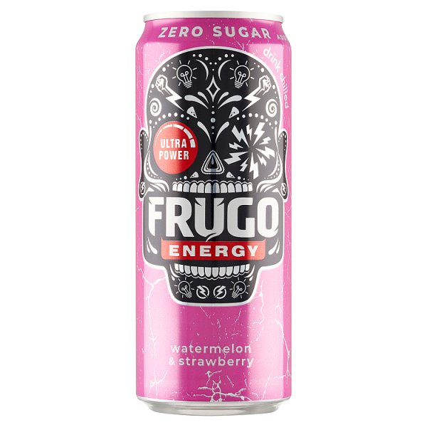 Frugo Energy Watermelon &amp; Strawberry Gazowany napój energetyzujący 330 ml