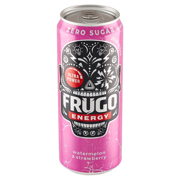Frugo Energy Watermelon &amp; Strawberry Gazowany napój energetyzujący 330 ml