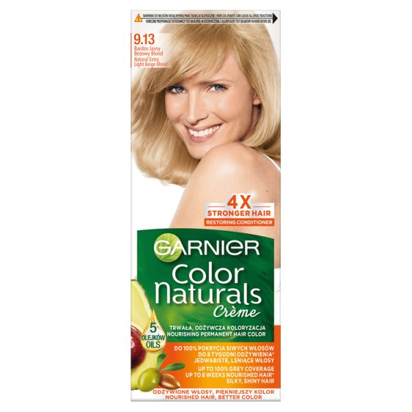 Garnier Color Naturals Crème Farba do włosów 9.13 bardzo jasny beżowy blond