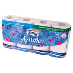 Foxy Artistico Papier toaletowy delikatnie dekorowany różowy 8 rolek
