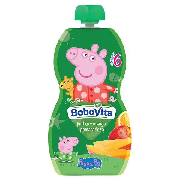 BoboVita Peppa Pig Mus jabłko z mango i pomarańczą po 6 miesiącu 100 g