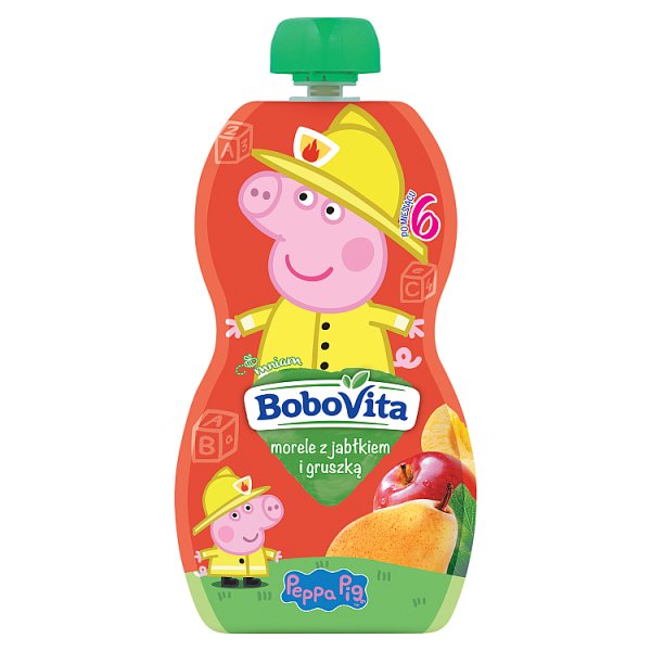 BoboVita Peppa Pig Mus morele z jabłkiem i gruszką po 6 miesiącu 100 g