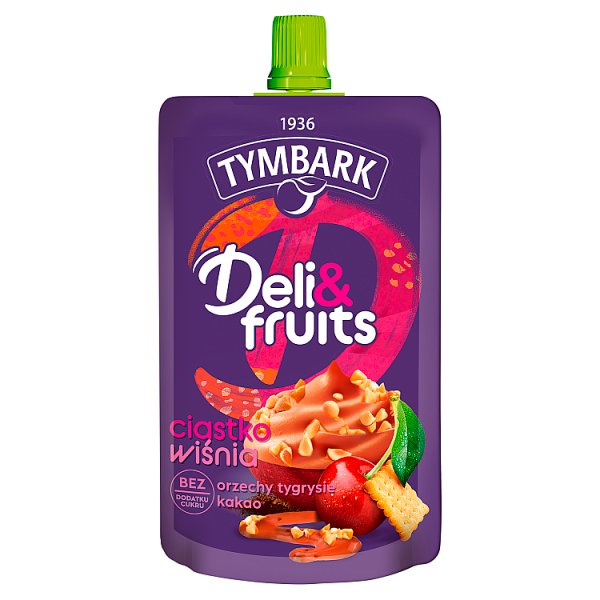 Tymbark Deli&amp;Fruits Mus wieloowocowy ciastko wiśnia 170 g