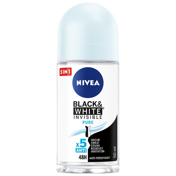 Nivea Black&amp;White Invisible Pure Antyperspirant Roll ON 50 ml