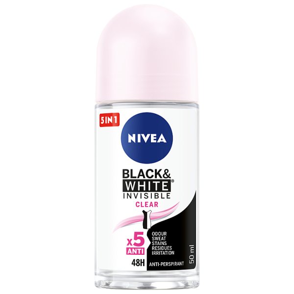 Nivea Black&amp;White Invisible Clear Antyperspirant Roll ON 50 ml
