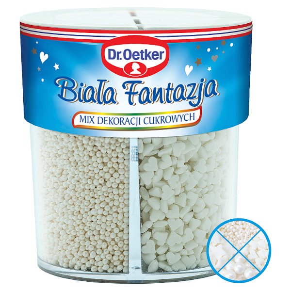 Dr. Oetker Mix dekoracji cukrowych biała fantazja 73 g