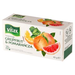 Vitax Inspiracje Herbatka owocowo-ziołowa aromatyzowana grejpfrut & pomarańcza 40 g (20 x 2 g)