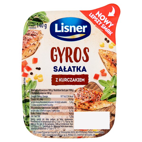 Lisner O Mamo! Sałatka gyros z kurczakiem140 g