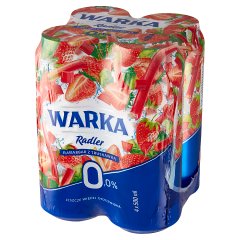 Warka Radler Bezalkoholowy napój piwny rabarbar z truskawką 4 x 500 ml