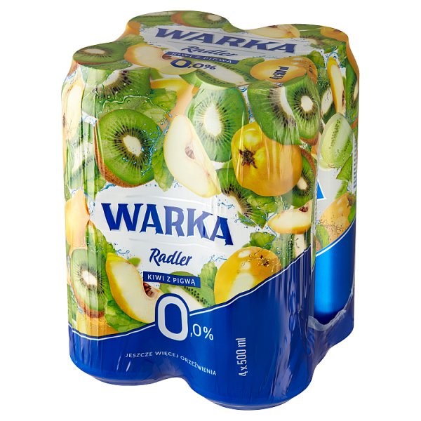 Warka Radler Bezalkoholowy napój piwny kiwi z pigwą 4 x 500 ml