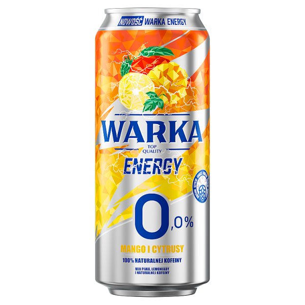 Warka Energy Bezalkoholowy napój piwny mango i cytrusy 500 ml
