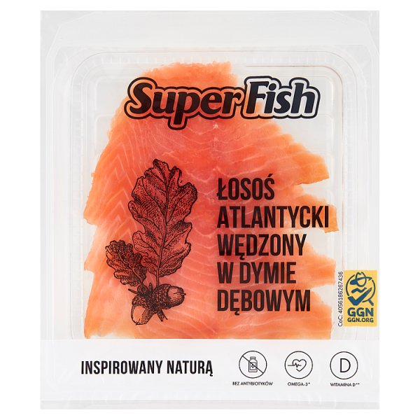 SuperFish Łosoś atlantycki wędzony w dymie dębowym 100 g