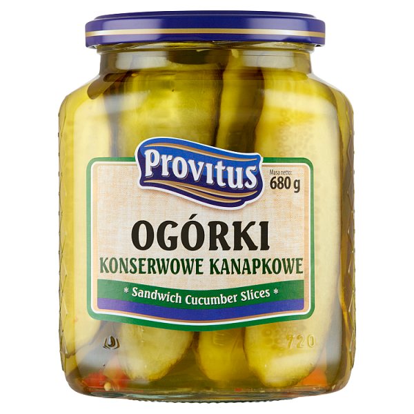 Provitus Ogórki konserwowe kanapkowe 680 g