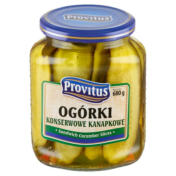 Provitus Ogórki konserwowe kanapkowe 680 g