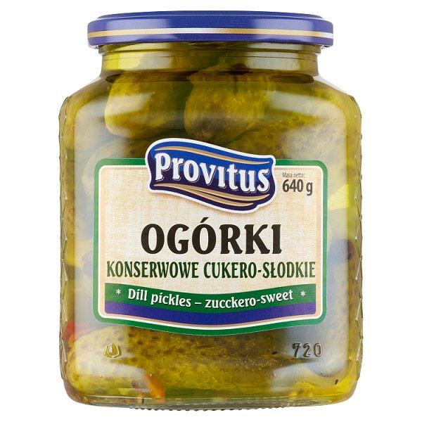 Provitus Ogórki konserwowe cukero-słodkie 640 g