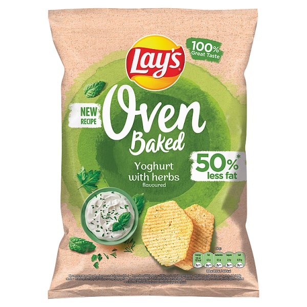Lay&#039;s Oven Baked Pieczone formowane chipsy ziemniaczane o smaku jogurtu z ziołami 110 g