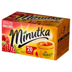 Minutka Herbata czarna aromatyzowana o smaku maliny 28 g (20 x 1,4 g)