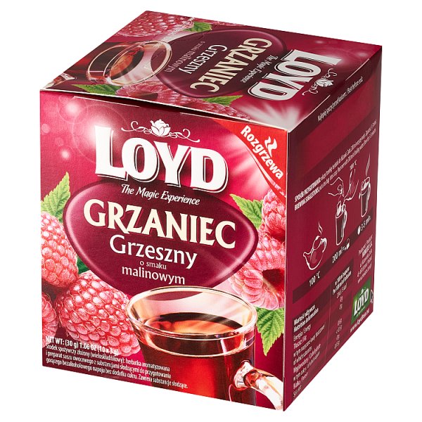 Loyd Środek spożywczy grzaniec grzeszny o smaku malinowym 30 g (10 x 3 g)