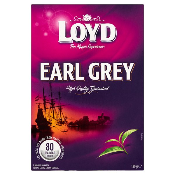 Loyd Earl Grey Herbata czarna aromatyzowana 120 g (80 x 1,5 g)