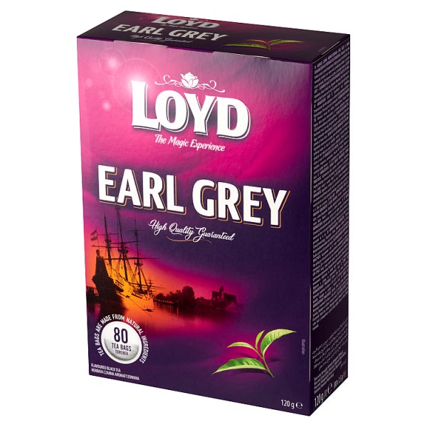 Loyd Earl Grey Herbata czarna aromatyzowana 120 g (80 x 1,5 g)