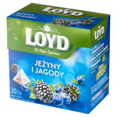 Loyd Herbatka owocowa aromatyzowana o smaku jeżyny i jagody 40 g (20 x 2 g)