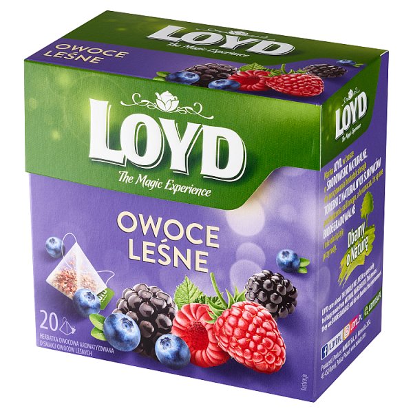 Loyd Herbatka owocowa aromatyzowana o smaku owoców leśnych 40 g (20 x 2 g)