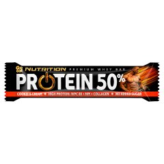 Go On Nutrition Protein 50 % Wysokobiałkowy baton w polewie o smaku ciasteczkowo-śmietankowym 40 g