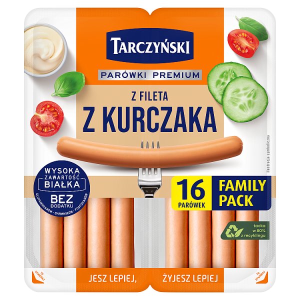 Tarczyński Parówki premium z fileta z kurczaka 360 g (2 x 180 g)