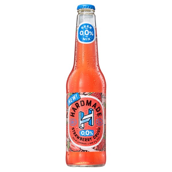 Hardmade Strawberry Crush Piwo bezalkoholowe z lemoniadą o smaku cytryny i truskawki 400 ml