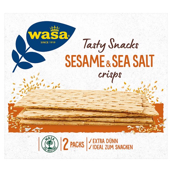 Wasa Ekstracienkie pszenne pieczywo chrupkie z sezamem i solą morską 190 g