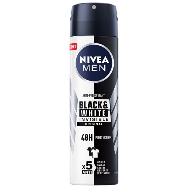 Nivea Black&amp;White Invisible Original Antyperspirant Spray 150 ml