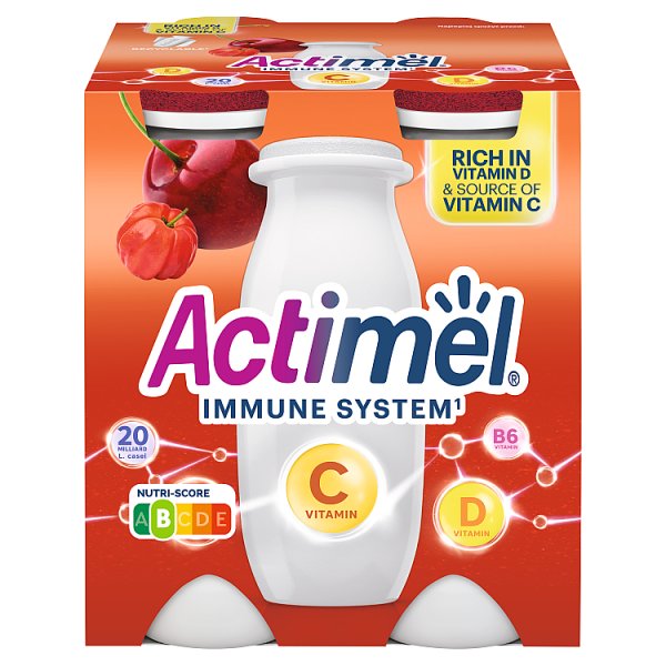 Actimel Napój jogurtowy o smaku czereśnia-acerola 400 g (4 x 100 g)
