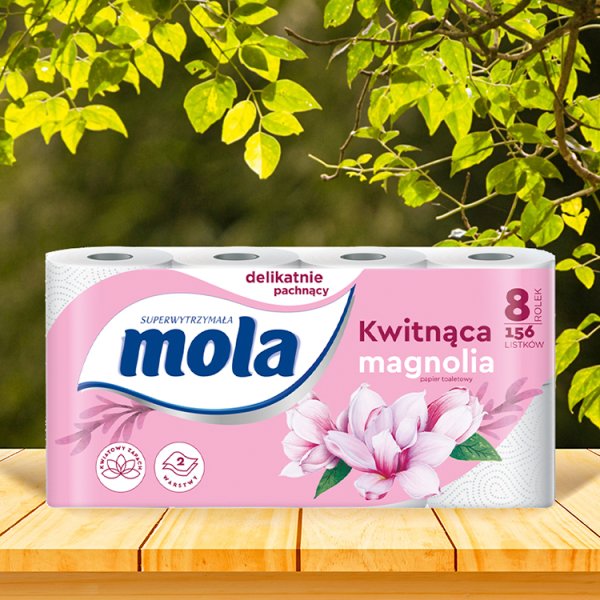 Mola White Papier toaletowy kwitnąca magnolia 8 rolek