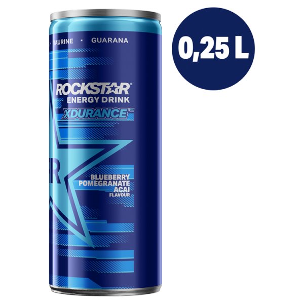 Rockstar Xdurance Gazowany napój energetyzujący o smaku owoców jagodowych i granatu 250 ml