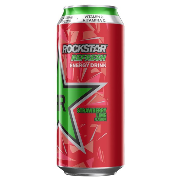 Rockstar Refresh Gazowany napój energetyzujący o smaku truskawki i limonki 500 ml