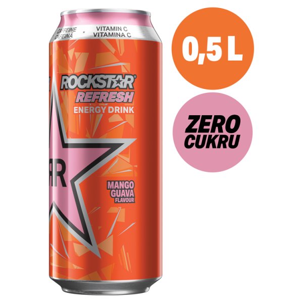 Rockstar Refresh Gazowany napój energetyzujący o smaku mango i gujawy 500 ml