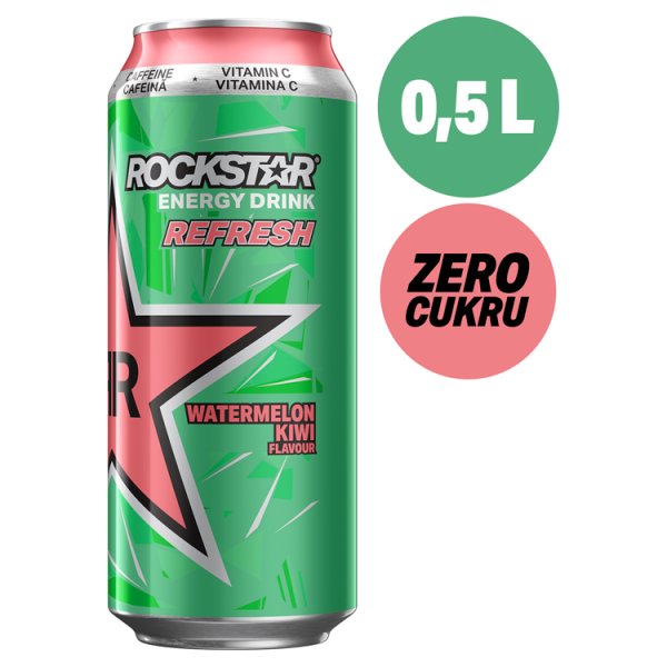 Rockstar Refresh Gazowany napój energetyzujący o smaku arbuza i kiwi 500 ml