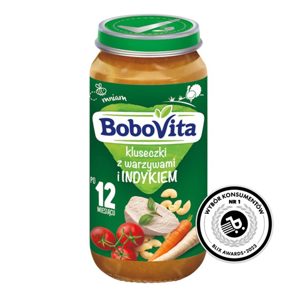 BoboVita Kluseczki z warzywami i indykiem po 12 miesiącu 250 g