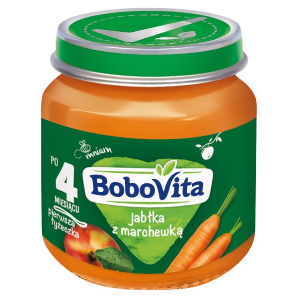 BoboVita Jabłka z marchewką po 4 miesiącu 125 g