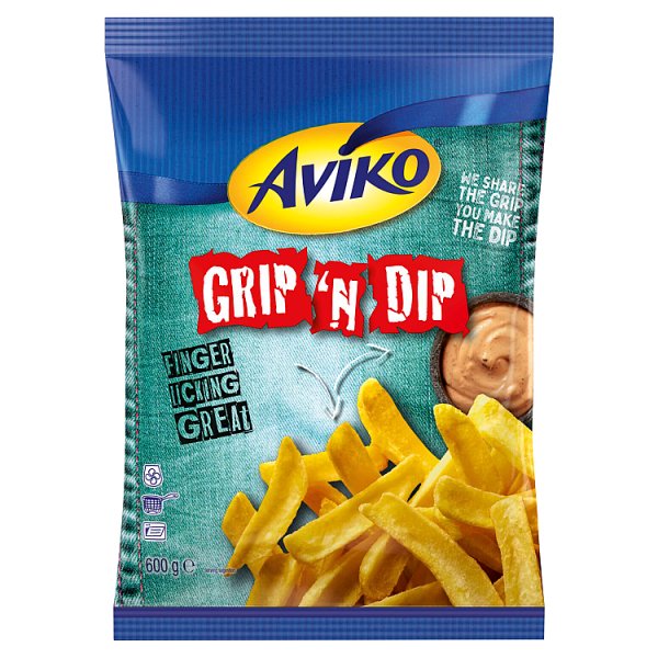 Aviko Grip&#039;n Dip Ekstra chrupiące łódeczki ziemniaczane 600 g